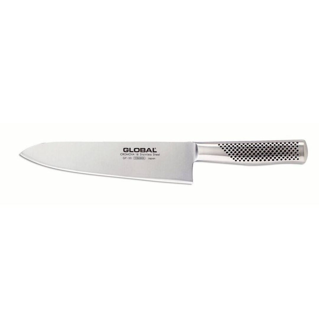 Global 8 Chef's Knife with Water Stone Sharpener